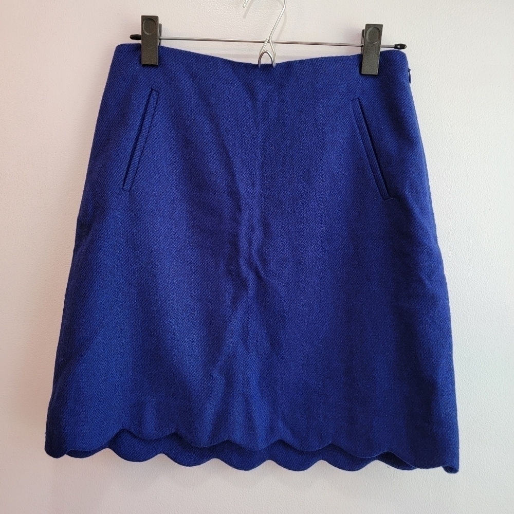 Talbots Petite Wool Lined Scallop A Line Skirt Size 2P